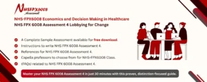 NHS FPX 6008 Assessment 4 Lobbying for Change